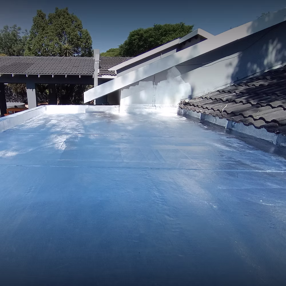 Torch-on bituminous membrane waterproofing applied to flat roof — Centurion Gauteng