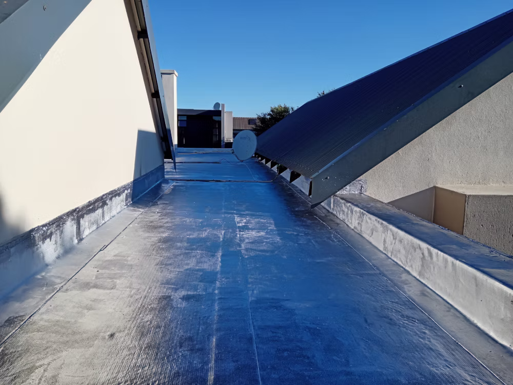 Torch-on waterproofing membrane closeup